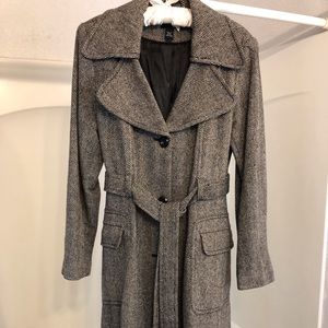 H&M Herringbone Wool Trench Coat